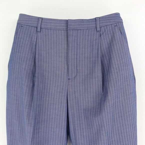 Banana Republic Dress‎ Pants Pleated Tapered Womens 12 Blue Herringbone Pockets - Picture 4 of 7